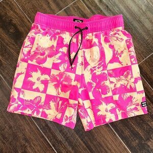 BILLABONG SUNDAYS LAYBACK 17" BOARDSHORTS NEON EUC sz S